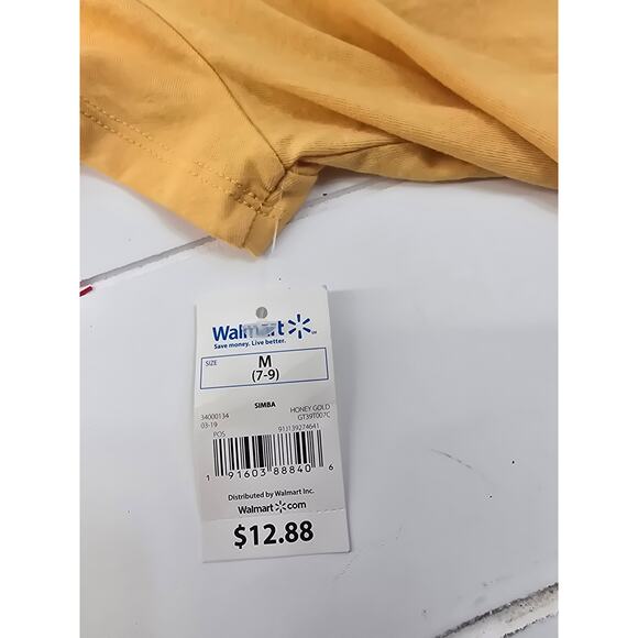 Disney Lion King Kids Hooded T-Shirt Simba Graphic Tee M 7-9 NWT Yellow - Picture 4 of 5